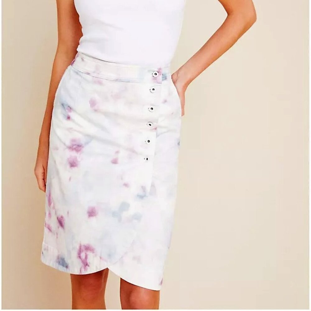 Anthropologie Kimmie Tie-Dye Tulip Midi Skirt Size 10 EUC